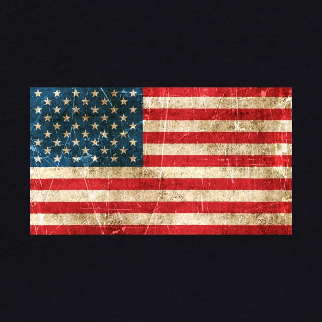 Vintage Aged and Scratched American Flag by jeffbartels